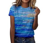 T-Shirt Damen Sommer Damen T-Shirt Kurzarm Casual V-Ausschnitt Lose Shirt Baumwolle Bluse Tops Sportshirt Damen Kurzarm Funktionsshirt Damen Oberteile Damen Party Fitness Kleidung Damen