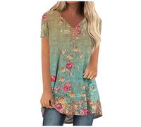 T Shirt Damen V Ausschnitt Damen Oberteile Langarm Snoopy T-Shirt Damen T-Shirt Leinenbluse Damen Schwarze Bluse Longshirt Damen Langarm Häkeltop Damen (2-Hot Pink, L)