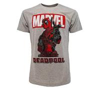 T-Shirt Deadpool Original Grau Offizielles Produkt Marvel T-Shirt Unisex, Grau XXL