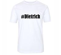 T-Shirt #Dietrich Größe L Farbe Weiss Druck schwarz