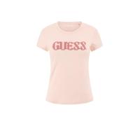 GUESS Damen-T-Shirt, kurzärmelig, Eco-Glitzer, Degrade-Logo, Schwarz (Jet Black), Mittel