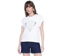 Guess T-Shirt mit Label-Detail in Weiss, Größe S