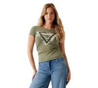 GUESS T-Shirt Triangle Palm Print Kurzarm Damen Größe M