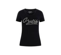 Guess T-Shirt W6RI24 J1314 JBLK Slim Fit mit Strasssteinbesatz Schwarz Größe L