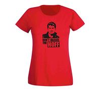 T-Shirt Don't Hassel The Hoff David Baywatch Freedom 15 Farben Damen XS - 3XL 80er Eighties Kult K.i.t.t. Knight Rider Fun-Shirt, Größe: L, Farbe: rot