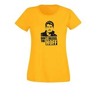 T-Shirt Don't Hassel The Hoff David Baywatch Freedom 15 Farben Damen XS - 3XL 80er Eighties Kult K.i.t.t. Knight Rider Fun-Shirt, Größe: M, Farbe: gelb