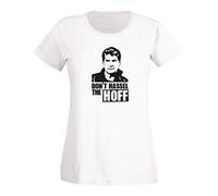 T-Shirt Don't Hassel The Hoff David Baywatch Freedom 15 Farben Damen XS - 3XL 80er Eighties Kult K.i.t.t. Knight Rider Fun-Shirt, Größe: XL, Farbe: Weiss