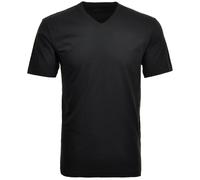 Ragman T-Shirt Herren V-Ausschnitt Baumwolle Regular Fit Schwarz Doppelpack XXL