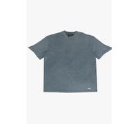 T-Shirt DROPSIZE "Dropsize HEAVY OVERSIZE METAL PATCH T-SHIRT", Damen, Gr. S, acid vintage grau, 100% Baumwolle, unifarben, oversize, Rundhals, Shirts T-Shirt (81385932-S) acid vintage grau