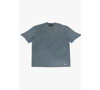 T-Shirt DROPSIZE "Dropsize HEAVY OVERSIZE METAL PATCH T-SHIRT", Damen, Gr. S, acid vintage grau, 100% Baumwolle, unifarben, oversize, Rundhals, Shirts T-Shirt (81385932-S) acid vintage grau