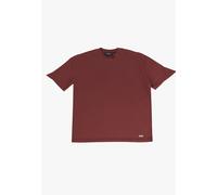 T-Shirt DROPSIZE "Dropsize HEAVY OVERSIZE METAL PATCH T-SHIRT", Damen, Gr. XS, acid washed burgundy, 100% Baumwolle, unifarben, oversize, Rundhals, Shirts T-Shirt (69947815-XS)