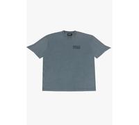 T-Shirt DROPSIZE "Dropsize HEAVY OVERSIZE MIRRORED LOGO T-SHIRT", Damen, Gr. S, acid grau, 100% Baumwolle, bedruckt, oversize, Rundhals, Shirts T-Shirt (61977846-S) acid grau