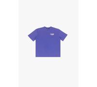 T-Shirt DROPSIZE "Dropsize HEAVY OVERSIZE THREE LINES BLUE T-SHIRT", Damen, Gr. M, washed blau, 100% Baumwolle, unifarben, oversize, Rundhals, Shirts T-Shirt (33209556-M)