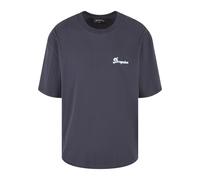 T-Shirt DROPSIZE "Dropsize Herren Heavy Grow Rich T-Shirt", Jungen, Gr. S, grau (navy), 100% Baumwolle, bedruckt, oversize, Rundhals, Shirts T-Shirt (95534003-S) navy