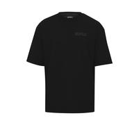 T-Shirt DROPSIZE "Dropsize Herren Heavy Overisze HD Print T-Shirt", Jungen, Gr. XL, schwarz, 100% Baumwolle, bedruckt, oversize, Rundhals, Shirts T-Shirt (45372768-XL) schwarz