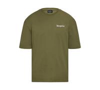 T-Shirt DROPSIZE "Dropsize Herren Heavy Oversize Embo T-Shirt", Damen, Gr. XS, olive, 100% Baumwolle, bedruckt, oversize, Rundhals, Shirts T-Shirt (62860409-XS) olive
