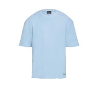 T-Shirt DROPSIZE "Dropsize Herren Heavy Oversize Metal Patch Basic T-Shirt", Damen, Gr. S, baby blau, 100% Baumwolle, bedruckt, oversize, Rundhals, Shirts T-Shirt (73530208-S) baby blau