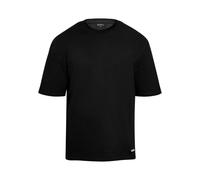 T-Shirt DROPSIZE "Dropsize Herren Heavy Oversize Metal Patch Basic T-Shirt", Damen, Gr. XS, schwarz, 100% Baumwolle, bedruckt, oversize, Rundhals, Shirts T-Shirt (31629954-XS) schwarz