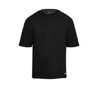 T-Shirt DROPSIZE "Dropsize Herren Heavy Oversize Metal Patch Basic T-Shirt", Jungen, Gr. XS, schwarz, 100% Baumwolle, bedruckt, oversize, Rundhals, Shirts T-Shirt (31629954-XS) schwarz