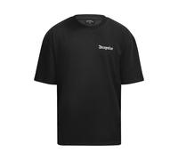 T-Shirt DROPSIZE "Dropsize Herren Heyvy Oversize Crew Dove T-Shirt", Jungen, Gr. S, washed schwarz, 100% Baumwolle, bedruckt, oversize, Rundhals, Shirts T-Shirt (36898125-S) washed schwarz