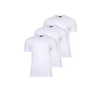 DSQUARED2 Herren T-Shirts, 3er Pack - 3-Pack T-Shirt, Rundhals-Ausschnitt, Cotton Stretch Weiß XL