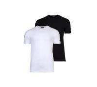 DSQUARED2 Herren T-Shirts, 2er Pack - Twin Pack T-Shirt, Rundhals-Ausschnitt, Cotton Stretch Schwarz/Weiß M