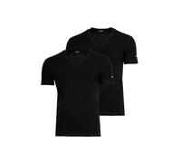 DSQUARED2 Herren T-Shirts, 2er Pack - Twin Pack V-Neck T-Shirt, V-Ausschnitt, Cotton Stretch Schwarz L