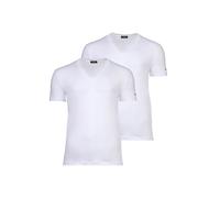 DSQUARED2 Herren T-Shirts, 2er Pack - Twin Pack V-Neck T-Shirt, V-Ausschnitt, Cotton Stretch Weiß S