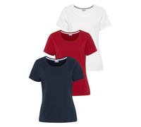T-Shirt EASTWIND, Damen, Gr. 40/42, bunt (marine, rot, weiß), Single Jersey, Obermaterial: 100% Baumwolle, clean, unifarben, Basic, figurumspielend hüftlang, abgesteppt, Shirts T-Shirt, Kurzarm, hüftl
