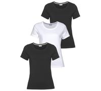 T-Shirt EASTWIND, Damen, Gr. 44/46, schwarz-weiß (schwarz, schwarz, weiß), Single Jersey, Obermaterial: 100% Baumwolle, clean, unifarben, Basic, figurumspielend hüftlang, abgesteppt, Shirts T-Shirt, K