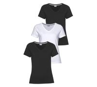 T-Shirt EASTWIND, Damen, Gr. 44/46, schwarz-weiß (schwarz, schwarz, weiß), Single Jersey, Obermaterial: 100% Baumwolle, clean, unifarben, Basic, figurumspielend hüftlang, abgesteppt, Shirts T-Shirt, K