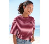 ELBSAND T-Shirt Damen rosé-weinrot gestreift Gr.XXL (44)