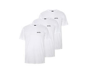 T-Shirt ELLESSE "AZZINI TEE (3 PACK)", Herren, Gr. M, weiß, Single Jersey, Obermaterial: 100% Baumwolle, Rundhals, Shirts T-Shirt, 3er-Pack, Kurzarm, mit Rundhalsausschnitt, aus Baumwolle (62405413-M)