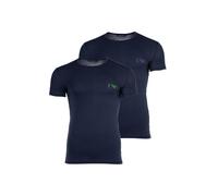 T-Shirt EMPORIO ARMANI "T-Shirt BOLD MONOGRAM 2er Pack", Damen, Gr. S, blau (marine), Obermaterial: 95% Baumwolle CO. 5% Elasthan EL., Shirts T-Shirt (95458135-S) marine