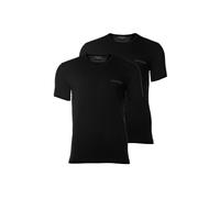 EMPORIO ARMANI Herren T-Shirt, 2er Pack - PURE COTTON, Rundhals, Regular Fit, Logo Schwarz L