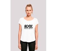 T-Shirt F4NT4STIC "ACDC Back In Black Logo Ladies Long T-Shirt", Damen, Gr. 5XL, weiß, Obermaterial: 100% Baumwolle, regular fit, Rundhals, ohne Bündchen, Shirts T-Shirt, Print (40215140-5XL) weiß