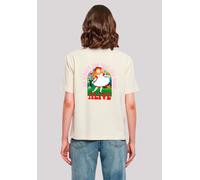 T-Shirt F4NT4STIC "Alice im Wunderland", Damen, Gr. 3XL, weiß (sandweiß), Obermaterial: 100% Baumwolle, oversize, Rundhals, ohne Bündchen, Shirts, Nostalgie, Retro Print, Kinderserie (98355110-XXXL) s