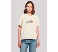 T-Shirt F4NT4STIC "Alice im Wunderland Reality", Damen, Gr. 3XL, weiß (sandweiß), Obermaterial: 100% Baumwolle, oversize, Rundhals, ohne Bündchen, Shirts T-Shirt, Nostalgie, Retro Print, Kinderserie (