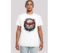 T-Shirt F4NT4STIC "Batman Logo Wall", Damen, Gr. L, weiß, Obermaterial: 100% Baumwolle, regular fit, Rundhals, ohne Bündchen, Shirts T-Shirt, Herren,Premium Merch,Regular-Fit,Basic,Bedruckt (65318413-