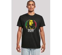 T-Shirt F4NT4STIC "Bob Marley Logo Badge Reggae Music", Damen, Gr. XS, schwarz, Obermaterial: 100% Baumwolle, regular fit, Rundhals, ohne Bündchen, Shirts T-Shirt, Premium Qualität, Musik, By Rock Off