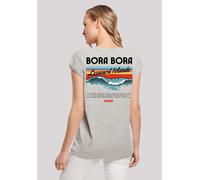 T-Shirt F4NT4STIC "Bora Bora Leewards Island", Damen, Gr. 4XL, grau (erdgrau), Obermaterial: 100% Baumwolle, regular fit, Rundhals, ohne Bündchen, Shirts T-Shirt, Print (77829723-4XL) erdgrau