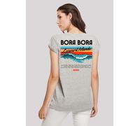 T-Shirt F4NT4STIC "Bora Bora Leewards Island", Damen, Gr. XXL, grau (erdgrau), Obermaterial: 100% Baumwolle, regular fit, Rundhals, ohne Bündchen, Shirts T-Shirt, Premium Qualität (24145124-XXL) erdgr