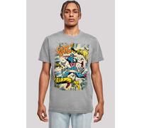 T-Shirt F4NT4STIC "Captain America Spang", Damen, Gr. S, grau (erdgrau), Obermaterial: 100% Baumwolle, regular fit, Rundhals, ohne Bündchen, Shirts T-Shirt, Print (32528430-S) erdgrau