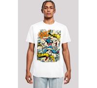 T-Shirt F4NT4STIC "Captain America Spang", Damen, Gr. XL, weiß, Obermaterial: 100% Baumwolle, regular fit, Rundhals, ohne Bündchen, Shirts T-Shirt, Print (51566230-XL) weiß