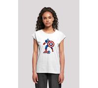 T-Shirt F4NT4STIC "Captain America The First Avenger", Damen, Gr. 5XL, weiß, Obermaterial: 100% Baumwolle, regular fit, Rundhals, ohne Bündchen, Shirts T-Shirt, Print (39349204-5XL) weiß