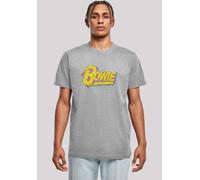 T-Shirt F4NT4STIC "David Bowie Moonlight 90s Logo", Damen, Gr. M, grau (erdgrau), Obermaterial: 100% Baumwolle, regular fit, Rundhals, ohne Bündchen, Shirts T-Shirt, Print (17858100-M) erdgrau