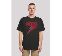 T-Shirt F4NT4STIC "David Bowie Rock Music Band Distressed Rebel", Damen, Gr. XL, schwarz, Obermaterial: 100% Baumwolle, oversize, Rundhals, ohne Bündchen, Shirts T-Shirt, Print (24908366-XL) schwarz