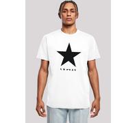 T-Shirt F4NT4STIC "David Bowie Star Logo", Damen, Gr. 4XL, weiß, Obermaterial: 100% Baumwolle, regular fit, Rundhals, ohne Bündchen, Shirts T-Shirt, Print (22250825-4XL) weiß