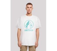 T-Shirt F4NT4STIC "DC Comics Aquaman Aqua Logo", Herren, Gr. 5XL, weiß, Obermaterial: 100% Baumwolle, oversize, Rundhals, ohne Bündchen, Shirts T-Shirt, Print (15331249-5XL) weiß