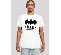 T-Shirt F4NT4STIC "DC Comics Batman Bat Dad Long Sleeved", Damen, Gr. S, weiß, Obermaterial: 100% Baumwolle, regular fit, Rundhals, ohne Bündchen, Shirts T-Shirt, Print (29171052-S) weiß